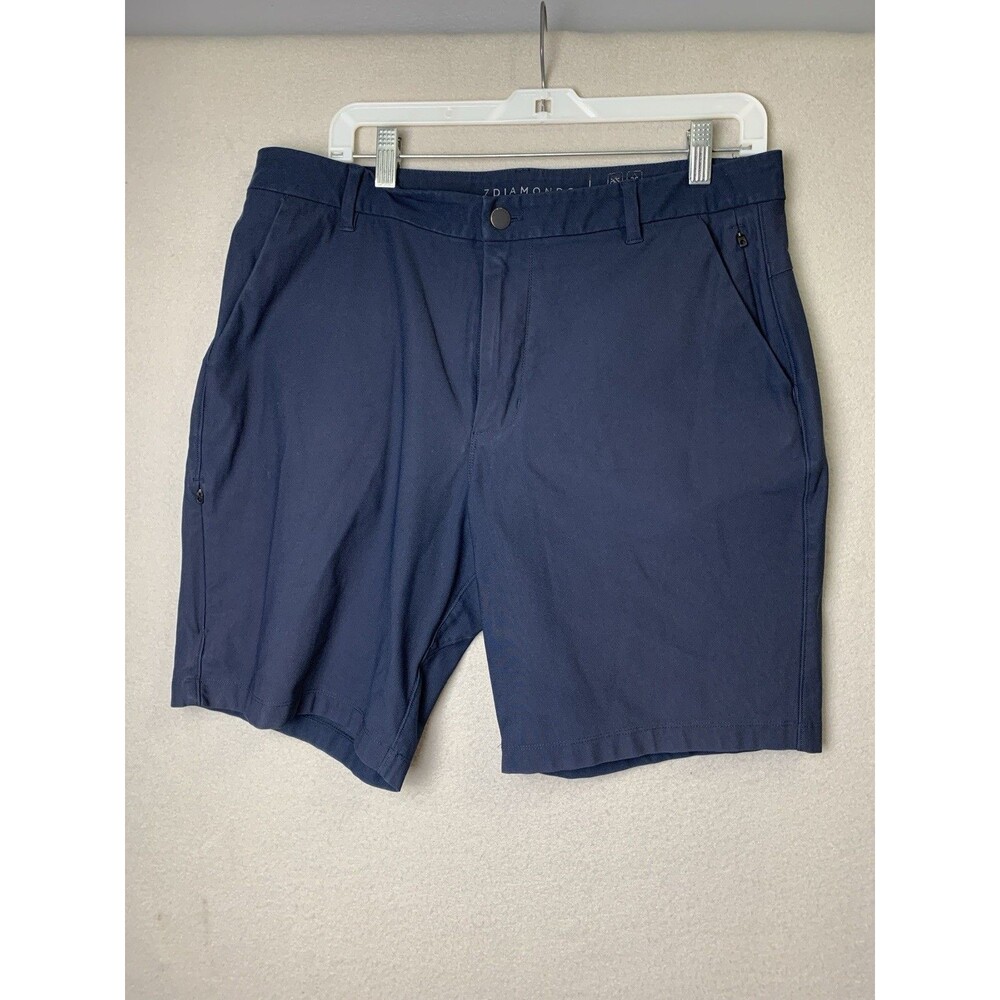 7 Diamonds Shorts Mens Size 34 Navy Blue Infinity Short Modern Length Wicking